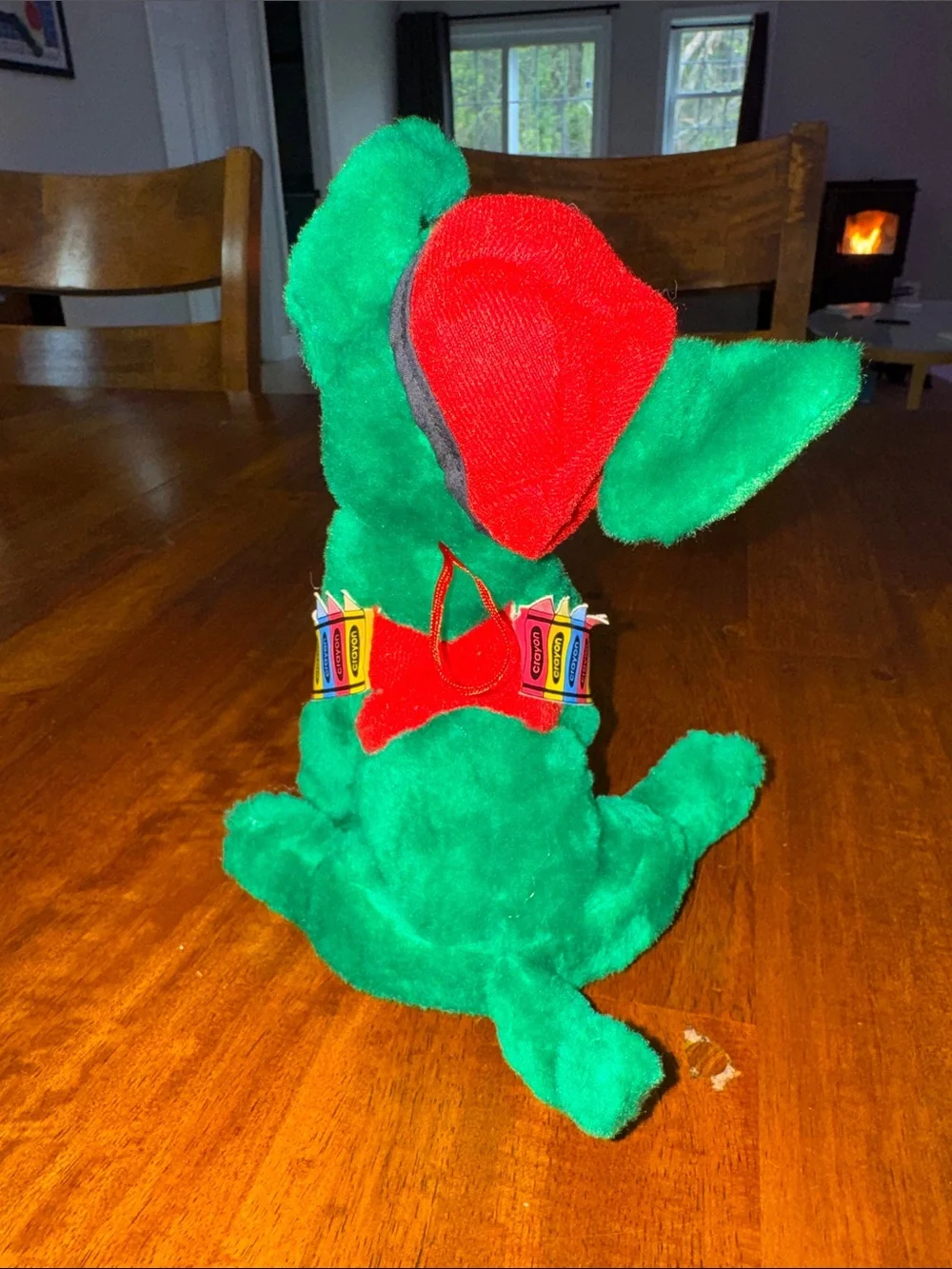 Nanco 2000 Chihuahua Green Dog Plush Red Beret, Crayon Vest